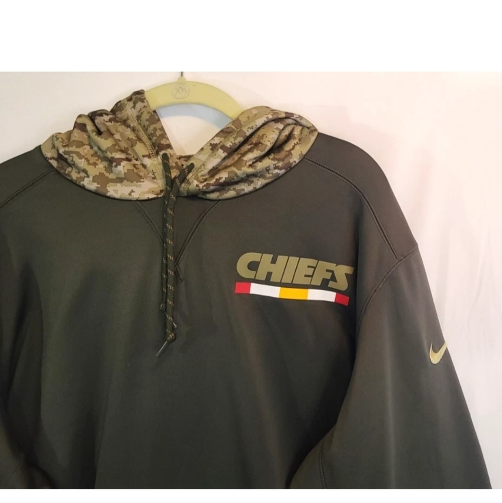 Nike Dri Fit Mens Green Kansas City Chiefs Salute To Serving Hoodie XL - Picture 5 of 7